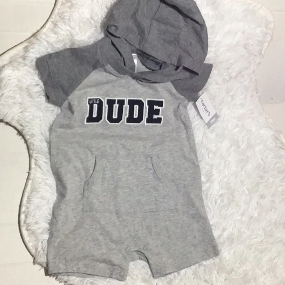 Carter’s Little Dude Hooded One Piece- 18 …